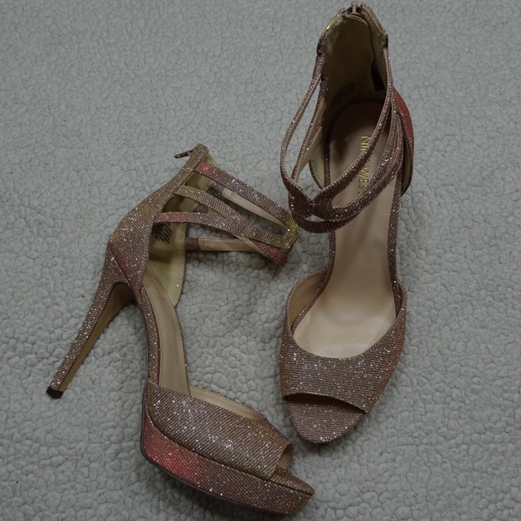 Nine West Shoes - NEW NINE WEST Rose Gold Sparkle Ankle Strap Heel